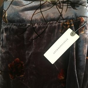 Anthropologie Velvet Wide Leg Pants